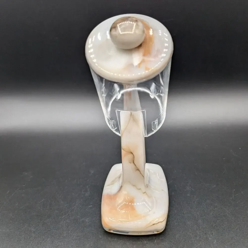Vintage Cup Dispenser holder Plastic Marbled Free Standing Bathroom 1980s